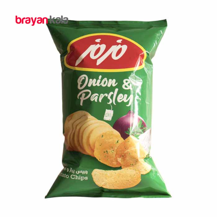 عکس اصلی چیپس 60 گرمی پیاز و جعفری مزمز